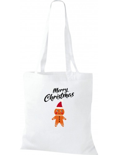 Kinder Tasche, Merry Christmas Lebkuchenmänchen Frohe Weihnachten, Tasche Beutel Shopper