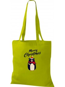 Kinder Tasche, Merry Christmas Bär Frohe Weihnachten, Tasche Beutel Shopper, kiwi
