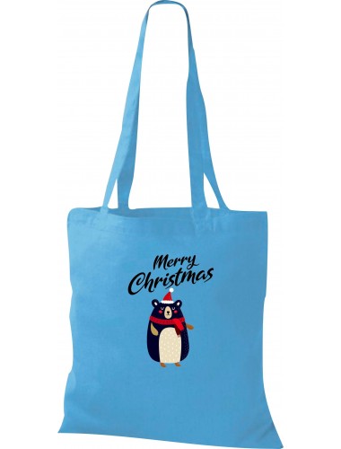 Kinder Tasche, Merry Christmas Bär Frohe Weihnachten, Tasche Beutel Shopper, sky