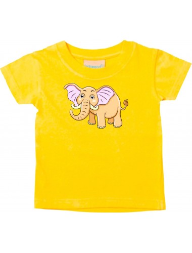 Baby Kids-T, Elefant Elephant Tiere Tier Natur, gelb, 0-6 Monate