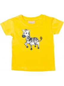 Baby Kids-T, Zebra Tiere Tier Natur, gelb, 0-6 Monate