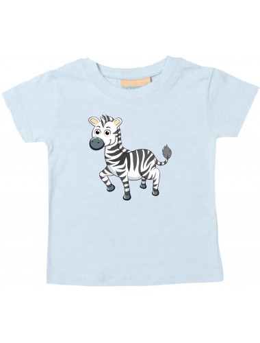 Baby Kids-T, Zebra Tiere Tier Natur, hellblau, 0-6 Monate