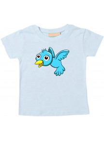 Baby Kids-T, Vogel Spatz Bird Tiere Tier Natur, hellblau, 0-6 Monate