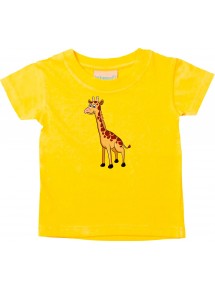 Baby Kids-T, Giraffe Tiere Tier Natur, gelb, 0-6 Monate