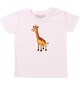 Baby Kids-T, Giraffe Tiere Tier Natur, rosa, 0-6 Monate