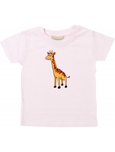 Baby Kids-T, Giraffe Tiere Tier Natur, rosa, 0-6 Monate