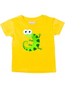 Baby Kids-T, Gecko Leguan Eidechse Tiere Tier Natur, gelb, 0-6 Monate