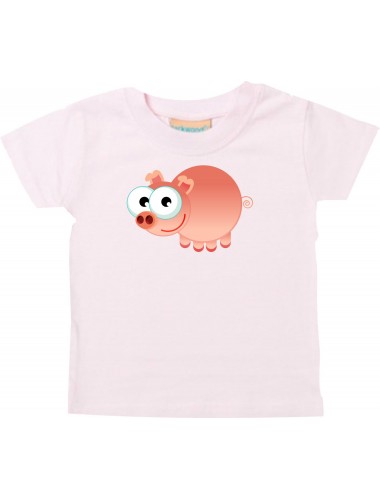 Baby Kids-T, Schwein Ferkel Pig Tiere Tier Natur, rosa, 0-6 Monate
