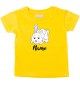 Baby Kids-T, Hase Häschen Hoppelhase mit Wunschnamen Tiere Tier Natur, gelb, 0-6 Monate