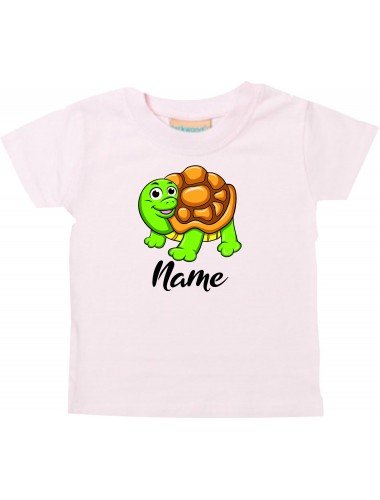 Baby Kids-T, Schildkröte Turtle mit Wunschnamen Tiere Tier Natur, rosa, 0-6 Monate