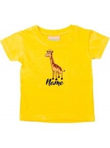 Baby Kids-T, Giraffe mit Wunschnamen Tiere Tier Natur