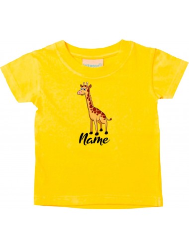 Baby Kids-T, Giraffe mit Wunschnamen Tiere Tier Natur