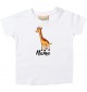 Baby Kids-T, Giraffe mit Wunschnamen Tiere Tier Natur, weiss, 0-6 Monate