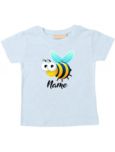 Baby Kids-T, Biene Wespe Bee mit Wunschnamen Tiere Tier Natur, hellblau, 0-6 Monate