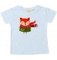 Baby Kids-T, Fuchs Fox Weihnachten Christmas Winter Schnee Tiere Tier Natur, hellblau, 0-6 Monate