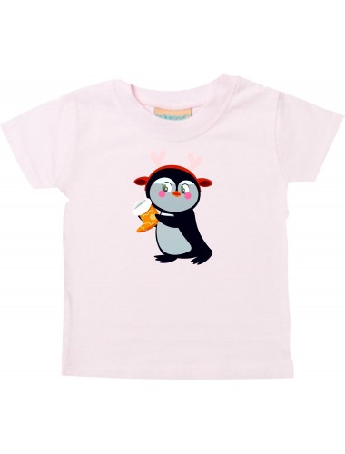 Baby Kids-T, Pinguin Penguin Weihnachten Christmas Winter Schnee Tiere Tier Natur, rosa, 0-6 Monate