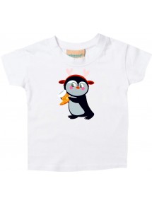 Baby Kids-T, Pinguin Penguin Weihnachten Christmas Winter Schnee Tiere Tier Natur, weiss, 0-6 Monate