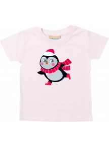 Baby Kids-T, Pinguin Penguin Weihnachten Christmas Winter Schnee Tiere Tier Natur, rosa, 0-6 Monate