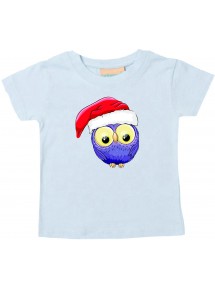 Baby Kids-T, Eule Owl Weihnachten Christmas Winter Schnee Tiere Tier Natur, hellblau, 0-6 Monate