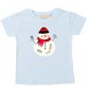 Baby Kids-T, Schneemann Snowman Weihnachten Christmas Winter Schnee Tiere Tier Natur, hellblau, 0-6 Monate