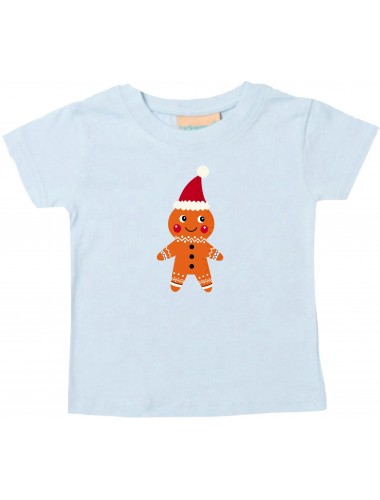 Baby Kids-T, Lebkuchen Lebkuchenfigur Plätzchen Weihnachten Winter Schnee Tiere Tier Natur, hellblau, 0-6 Monate
