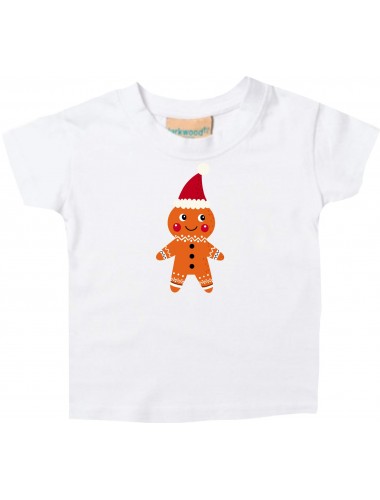 Baby Kids-T, Lebkuchen Lebkuchenfigur Plätzchen Weihnachten Winter Schnee Tiere Tier Natur, weiss, 0-6 Monate