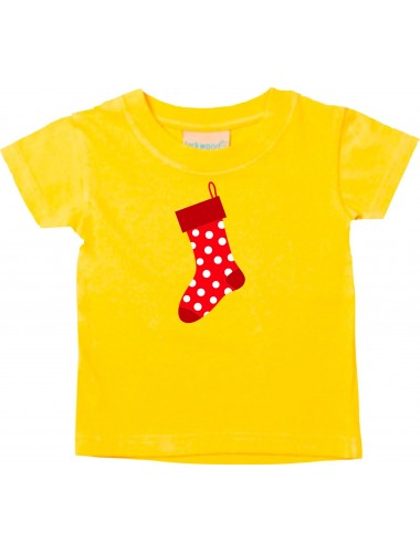 Baby Kids-T, Weihnachtssocke Christmas Sock Weihnachten Christmas Winter Schnee Tiere Tier Natur, gelb, 0-6 Monate