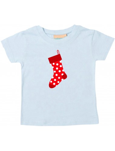Baby Kids-T, Weihnachtssocke Christmas Sock Weihnachten Christmas Winter Schnee Tiere Tier Natur, hellblau, 0-6 Monate