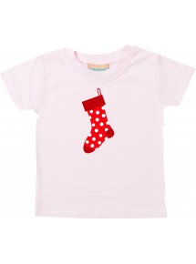Baby Kids-T, Weihnachtssocke Christmas Sock Weihnachten Christmas Winter Schnee Tiere Tier Natur, rosa, 0-6 Monate