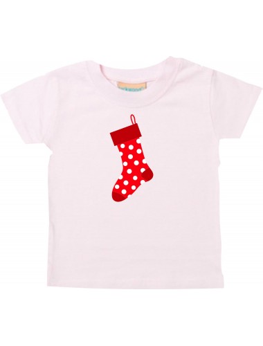 Baby Kids-T, Weihnachtssocke Christmas Sock Weihnachten Christmas Winter Schnee Tiere Tier Natur, rosa, 0-6 Monate