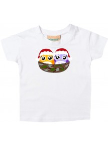 Baby Kids-T, Eule Owl Weihnachten Christmas Winter Schnee Tiere Tier Natur, weiss, 0-6 Monate