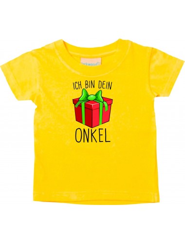 Baby Kids-T, Ich bin dein Geschenk Onkel Weihnachten Geburtstag, gelb, 0-6 Monate