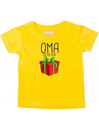 Baby Kids-T, Oma ich bin dein Geschenk Weihnachten Geburtstag, gelb, 0-6 Monate