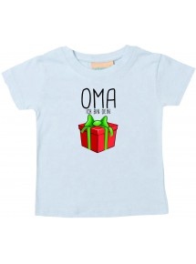 Baby Kids-T, Oma ich bin dein Geschenk Weihnachten Geburtstag, hellblau, 0-6 Monate