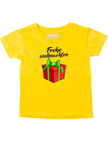 Baby Kids-T, Frohe Weihnachten Geschenk Merry Christmas, gelb, 0-6 Monate