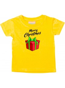 Baby Kids-T, Merry Christmas Geschenk Frohe Weihnachten, gelb, 0-6 Monate
