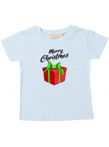 Baby Kids-T, Merry Christmas Geschenk Frohe Weihnachten, hellblau, 0-6 Monate