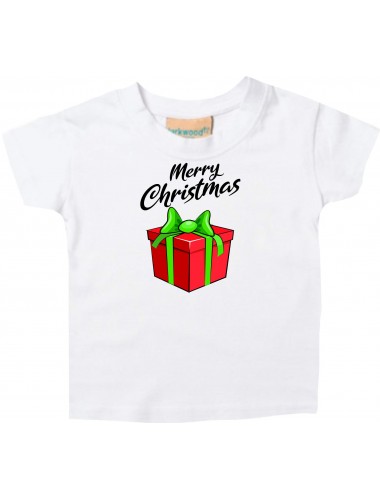 Baby Kids-T, Merry Christmas Geschenk Frohe Weihnachten, weiss, 0-6 Monate