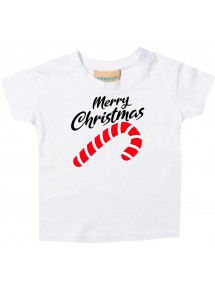 Baby Kids-T, Merry Christmas Zuckerstange Frohe Weihnachten, weiss, 0-6 Monate