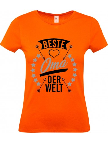 Lady T-Shirt, beste Oma der Welt, Familie orange, L