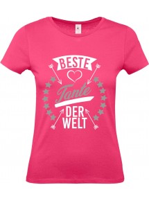 Lady T-Shirt, beste Tante der Welt, Familie pink, L