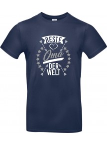 Unisex T Shirt, beste Oma der Welt, Familie, navy, L