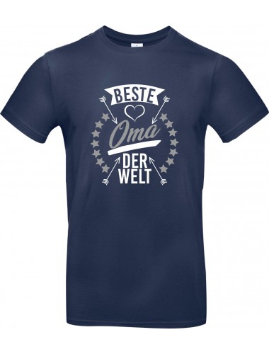 Unisex T Shirt, beste Oma der Welt, Familie, navy, L