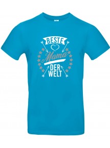 Unisex T Shirt, beste Mama der Welt, Familie, türkis, L
