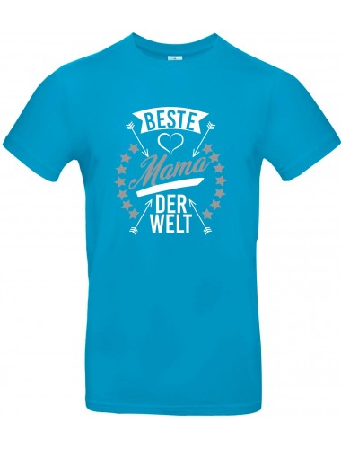 Unisex T Shirt, beste Mama der Welt, Familie, türkis, L