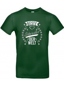 Unisex T Shirt, beste Schwester der Welt, Familie, grün, L