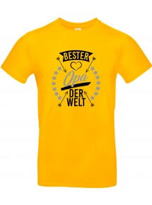 Unisex T Shirt, bester Opa der Welt, Familie, gelb, L