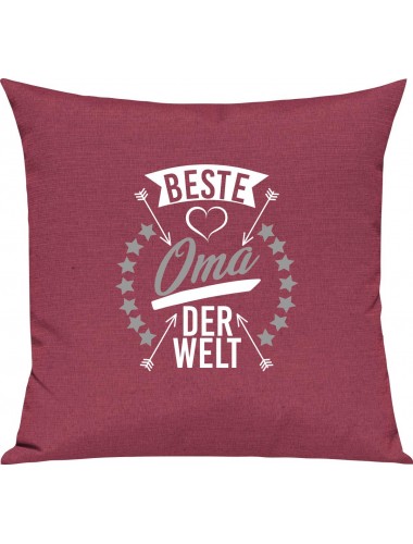 Sofa Kissen,  beste Oma der Welt, Kuschelkissen Couch Deko, Farbe pink