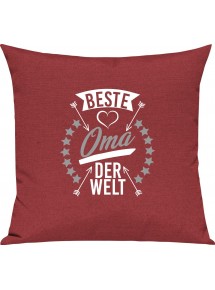 Sofa Kissen,  beste Oma der Welt, Kuschelkissen Couch Deko, Farbe rot