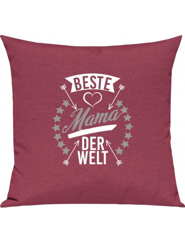 Sofa Kissen,  beste Mama der Welt, Kuschelkissen Couch Deko, Farbe pink